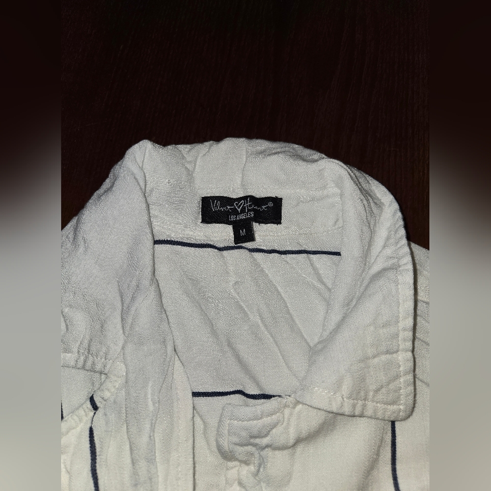 Velvet Heart Los Angeles Women's Medium Black & White Long Sleeve Button Up